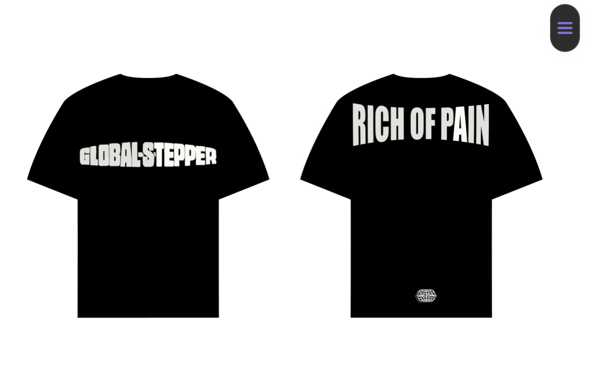 Black GLOBALSTEPPER Rich of Pain T-shirt