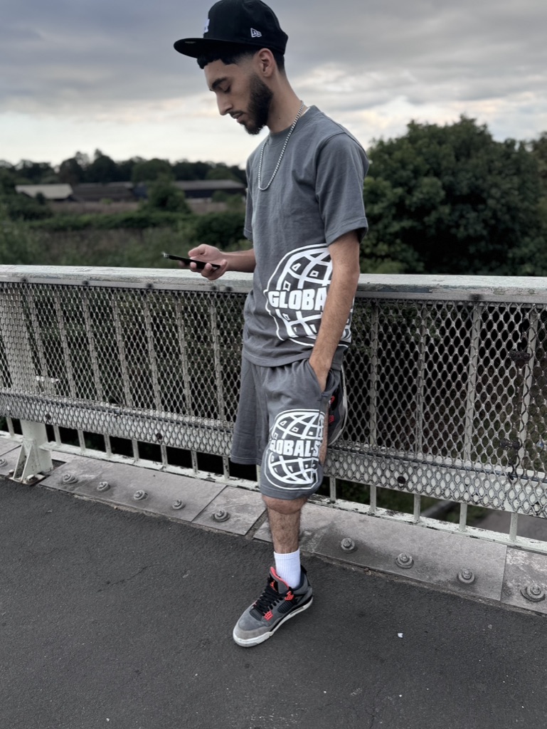 Grey GLOBALSTEPPER T-shirt and shorts set