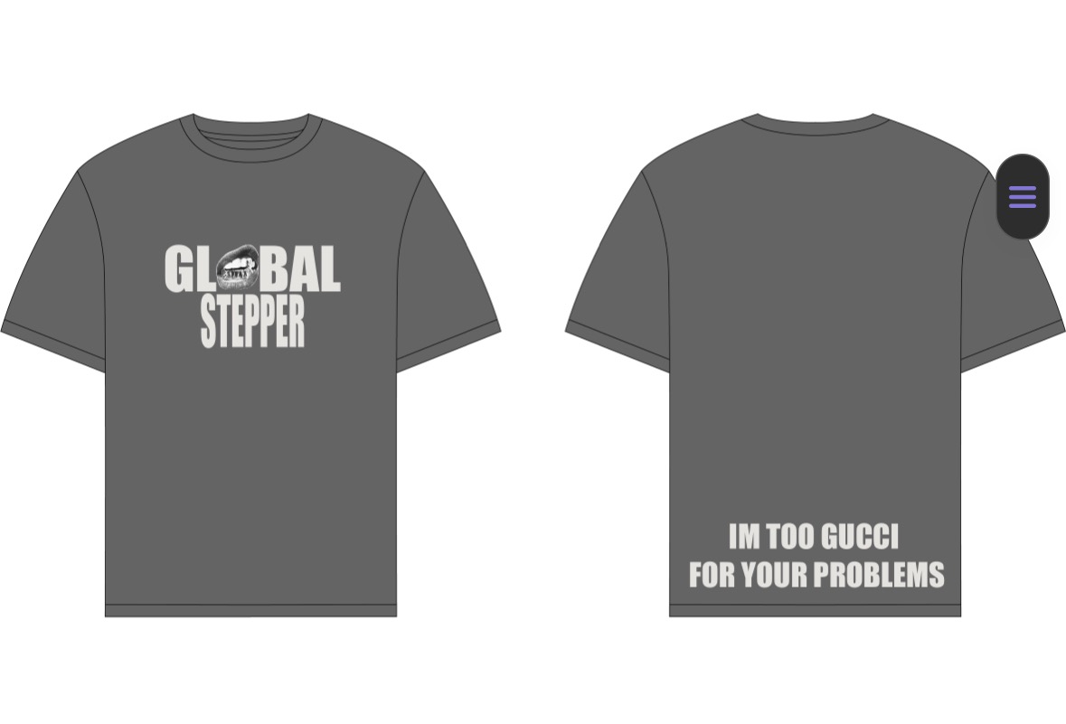 Grey GLOBALSTEPPER Too Gucci T-shirt